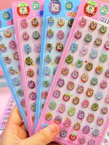 Sticker Bonbon Drop 貼紙手機殼，可愛 Y2K 水晶透明可重複使用/自黏貼，清新甜美風/極簡美學/蝴蝶/動物圖案，手機貼紙/筆記本貼紙/水壺貼紙/汽車貼紙/DIY 手帳貼紙，卡通泡泡貼紙，含可愛動物圖案，舒壓功能，適用於手機及各種物品裝飾 - 彩色 - 查看 1