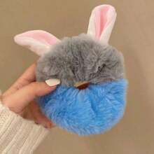 1pc/2pcs Plush Cartoon Fox/Rabbit Hair Scrunchies, Cute Plush Ponytail Hair Ties - Multicolor - View 3