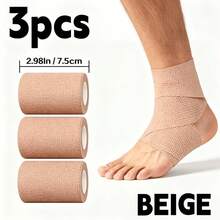 3pcs 2.98 Inch High Elasticity Self-Adhesive Band, Suitable For Feet, Hands, Elbows, Ankles, Knees, - Multicolor - View 12