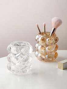 Simple "In Style" Creative Round Glass Makeup Brush Storage Brush Bucket Table Decoration Candle Holder Candle Cup - Multicolor - View 5
