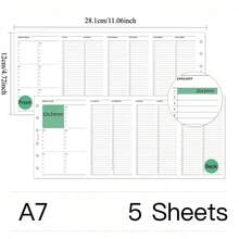5pcs A6 A7 4-Fold Yearly Planner Loose-Leaf Refill Pages, 5pcs 6-Hole Loose-Leaf Ring Binder Pages Compatible With Annual Schedule Planning Time Management Notebook, Campus Student Planner - 4-fold Annual Plan - View 13