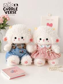 11.81inch Cute Fluffy White Sheep Wool Plush Toy - Super Soft And Skin-Friendly.Silicone Doll Full Silicone Body Plush Anime Figure Stuffed Animal Teddy Bear - Multicolor - View 1