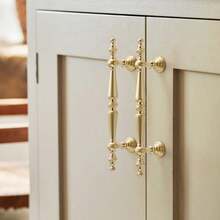 1pc Door Handle, Small French Luxury Cabinet Door Handle, Gold Drawer Handle, Vintage Wardrobe Door Pull, Wardrobe Door Pull, Shoe Cabinet Door Handle, Perfect For Home Decor, Wardrobe, Shoe Cabinet, Vintage Door Handle, Hardware Accessories - G - View 9