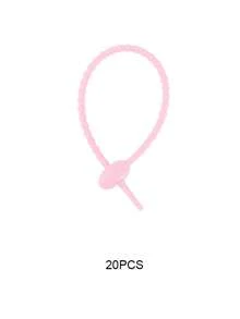 20pcs 12cm Reusable Silicone Cable Ties - Self-Locking Cable Organizer & DIY Keychain Pendant, Suitable For Data Cables, Earphones - 12cm Silicone Nylon Strap - View 8