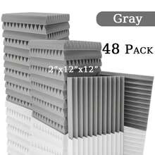 TOUO 8 Warna Panel Busa Akustik Berbentuk Baji, Paket 6-48 Buah, Bahan Perawatan Akustik Dinding Kedap Suara untuk Studio dan Home Theater - Baji - View 48