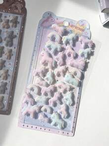 Autocollants 3D flocage Q-Lia, autocollants gaufrés motif lapin et ours, convient pour le scrapbooking DIY, les coques de téléphone, les journaux, les autocollants décoratifs, pack de recharge d'autocollants - Multicolore - Voir 9