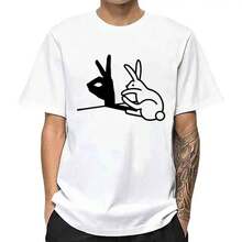 Herren Mode Casual Top-QualitäBaumwollmischung Cooles Lustiges Design Bedrucktes-Shirt Locker Sitzend Sommer Herren-Shirt O-Ausschnittänner Tees-Shirt Top - Farbe 2 - Übersicht 1