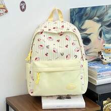 LECEY Mochila de gran capacidad con estampado de dibujos animados a rayas - Amarillo - Ver 4