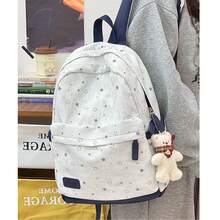 LECEY Fashion Casual Large Capacity Backpack - White - View 2