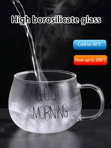 1 buah Mug Susu Kaca Tahan Panas 450ml 15,21oz (Dengan Pegangan), Gelas Air, Gelas Sarapan, Gelas Kopi - transparan - View 7