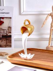 1 pieza, adorno de taza de café flotante 3D, adorno decorativo de taza de café de resina creativa con efecto antigravedad, adecuado para decoración del hogar, cafetería y accesorios de fotografía creativa - Multicolor - Ver 8