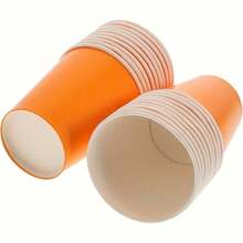 90/50/25/10/3 piezas Vasos de papel naranja, Vasos desechables/Vajilla, Tazas de té, Vasos de agua, Vasos para bebidas, Vasos de leche, Vasos de jugo, Tazas de café, Adecuados para bebidas frías/calientes, Oficina, Fiesta, Hogar, Viaje, Fiesta de cumpleaños, Boda, Día del Padre, Navidad, Regreso a la escuela, Celebración de vacaciones, Reunión de cumpleaños, Decoración del hogar - Multicolor - Ver 7