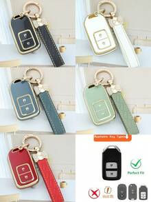1pc 2-Button TPU Car Key Fob Shell Suitable For Civic, Accord, Vezel, CR-V, HR-V, CR-Z, Fit, Freed, Jade, XRV And Other Models Accessories - Single Pack - View 9
