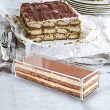 1pc Transparent Acrylic Tiramisu Mold With Lid, Detachable Rectangular Cheesecake Mold And Mousse Cake Box, Reusable Transparent No-Bake Dessert Mold With Removable Side Panels And Cake Base, Suitable For Home Kitchen And Bakery Display - Multicolor - View 7