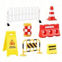 9 pièces Mini Modèle de Panneau de Signalisation Réaliste en Résine, Peint avec Précision, Résistant à la Décoloration, Convient pour les Figurines de 5/9/12cm, Décoration de Scène de Maison de Poupée Miniature de Rue DIY - A - Voir 1