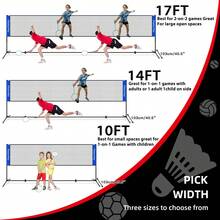 DISPLAY4TOP 3M/4M/5M Adjustable Badminton Net – Portable Tennis Net With Stand & Carry Bag, Quick Setup For Backyard, Pickleball, Volleyball & Family Sports - 3M - View 3