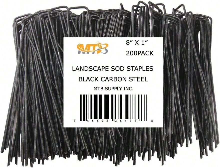 200 Pack 8x1 Inch 11GA(0.12inch) Landscape Staples Garden Stakes Fence Netting Pins Ground Spikes Sod Cover Fabric Pegs Steel Uncoated - 顏色F - 查看 1
