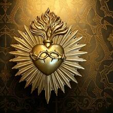 1pc Gothic Sacred Heart Wall Decor - Golden Radiance Religious Home Decoration, Catholic Hanging Ornament Suitable For Church, Living Room, Christmas, Easter, Halloween, Wedding - Exquisite Church Decor Gift, Fine Design And Craftsmanship, Perfect Choice For Thanksgiving - 1PC - View 8