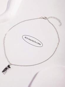 1pc Couple Hugging Necklace, Romantic Male & Female Hugging Emotional Expression Collarbone Pendant Necklace Jewelry, Best Friend Necklace - Style 2 - View 2