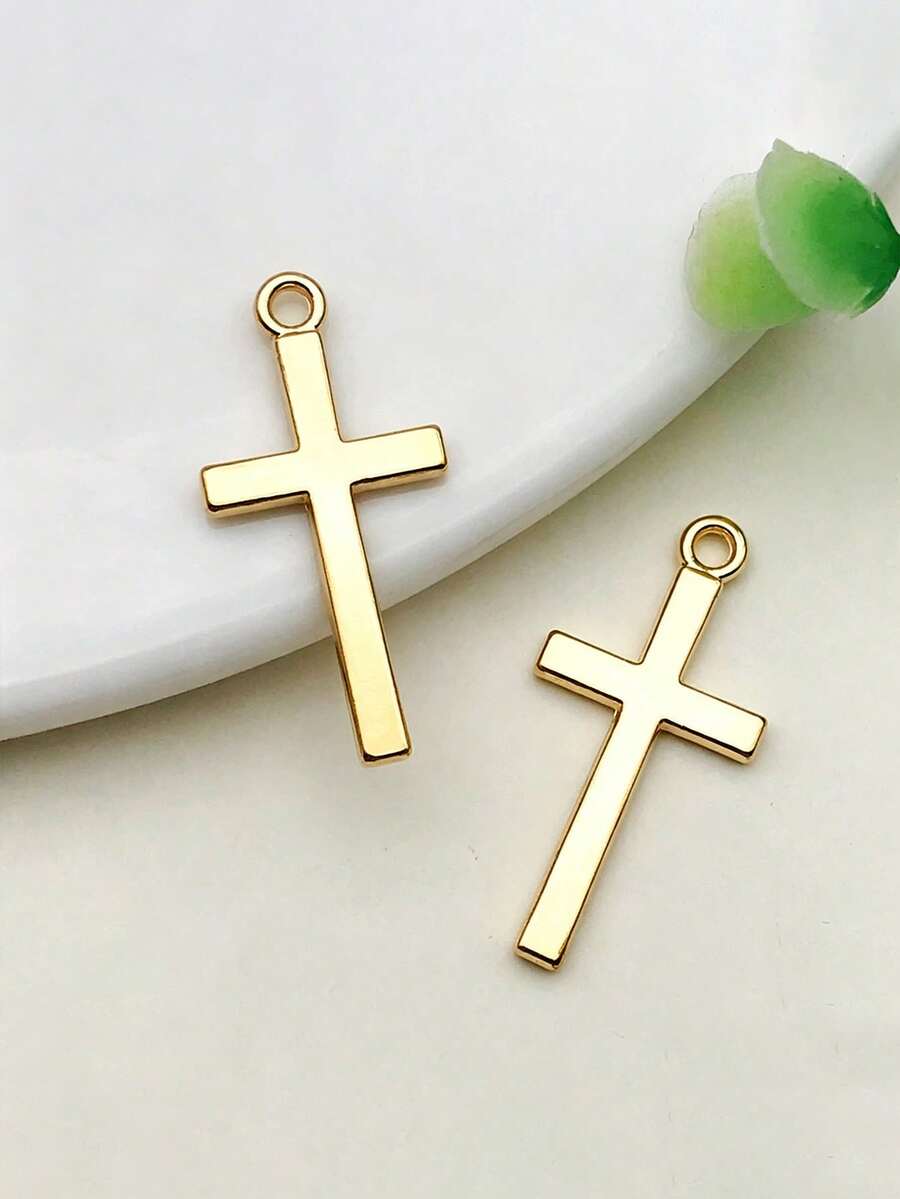 10pcs Stainless Steel Cross Pendant Charms, Suitable For DIY Jewelry Making. - Pendants - View 1