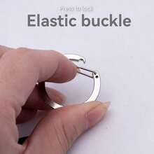 2pcs/5pcs/10pcs Minimalist Fashion Outdoor Spring Key Ring Open Loop, Polished Press-Button Key Carabiner, Suitable For Home, Car, Office Key Accessories - Multicolor - View 4