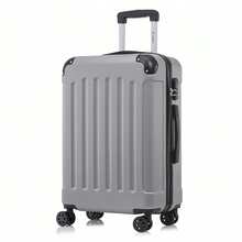 YONSLY Hard Shell Suitcase 16/20/24/28 Inches With 4 360° Wheels Sturdy Double Zipper Combination Lock Mesh Pocket Soft Rubber Handle Travel Suitcase - 淺灰色 - 查看 1