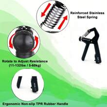 New Grip Strength Trainer, Adjustable Resistance With Counter, Portable And Durable, Suitable For Various Scenarios - Black - View 3