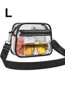 Clear Stadium Approved Black Crossbody Bag White Transparent Shoulder Purse Waterproof Pvc Clear Bag Concert Sports Events Travel Vertical/Horizontal - Multicolor - View 16