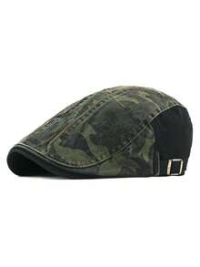 Camouflage Beret Hat Unisex Autumn/Winter New Fashion Washed Baseball Cap Outdoor Commute Forward Cap - Camouflage Stripes - View 6