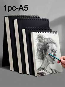 1PC 30 Sheets/Book Blank Notebook, Top Spiral Binding, Rectangular Sketch Paper, Suitable For Students, Adults And Artists, For Sketching, Painting, Note-Taking, Etc. Back To School Essential School Supplies - A - View 8