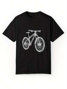 Summer Shirt Casual Short Sleeve Round Neck Top Novelty T-Shirt - 黑色 - 查看 2