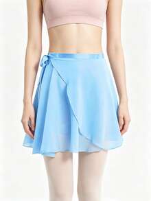 1 pezzo Gonna da balletto in chiffon con nastro in raso, gonna da danza mini avvolgente regolabile, sciarpa da vita, leggera e fluida, gonna trasparente da pratica per adulti, ideale per balletto, danza modellante e allenamento di danza cinese, accessori da spiaggia per donne - Multicolore - Visualizzare 14
