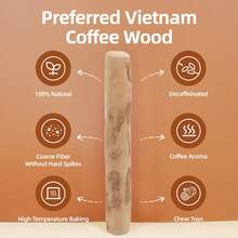100%天然咖啡木狗咬玩具，多種尺寸，緩解無聊的狗咀嚼玩具，狗訓練互動用品，適合所有尺寸的狗，咀嚼棒，清潔棒（隨機形狀、顏色、Logo與無Logo款式），萬聖節狗 - 隨機顏色 - 查看 3