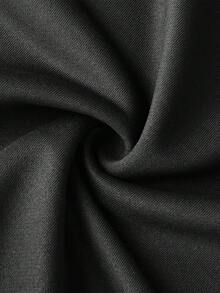 1pc Tween Girl Pure Black All-Match Crew Neck Sweatshirt, Loose Fit Solid Color Long Sleeve Pullover, Skin-Friendly Breathable Ribbed Cuffs Casual Top, Versatile Athleisure Light Sporty Style For Spring Autumn Winter, Commuter Base Layer - Black - View 6