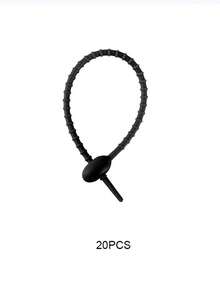 20pcs 12cm Reusable Silicone Cable Ties - Self-Locking Cable Organizer & DIY Keychain Pendant, Suitable For Data Cables, Earphones - 12cm Silicone Nylon Strap - View 7