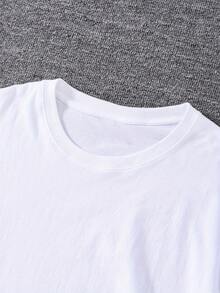 AMSTAFF Hound Thick Cotton Tee With Double Front And Back Print, Versatile And Men's Round Neck. - 白色 - 查看 2