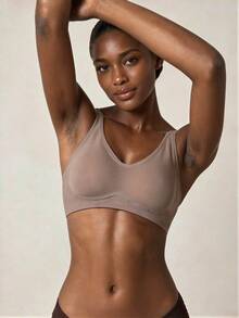 Veilyse 3pcs Simple & Comfortable Sports Bras For Women, Wireless, Solid Color For Summer - Multicolor - View 2