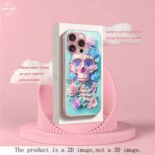 HoBa case 1 Piece Gold-Framed Skull Pattern Phone Case Tempered Glass Phone Shell Compatible With IPhone 18,17 Pro Max, Suitable For 16 Pro Max, 15 Pro Max, 14 Pro Max, Korean Fashionable And Fun Phone Shell, Compatible With IPhone 11/12/13/14/15/16/17/18 Pro Max Plus, Elegant Design Suitable For Both Men And Women, Ideal Gift For Girlfriend On Christmas, Autumn, Birthday - Mixed Color 2 - View 1