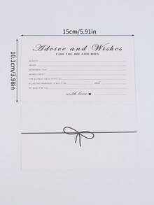 50/100pcs Blessing Card, Advice And Blessing Card For Newlyweds, Bride And Groom, Newlyweds, Wedding Reception Decoration/Bridal Party Perfect Wedding Suggestion Card, Decoration Card - View 3