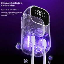 Sterilisator Sikat Gigi Sensor Pintar yang Dipasang di Dinding, Sterilisator Sikat Gigi UV dengan Sensor Inframerah Otomatis Membuka dan Menutup, Layar Digital, Tempat Sikat Gigi Anti Debu untuk Penyimpanan Kamar Mandi - MultiWarna - View 8