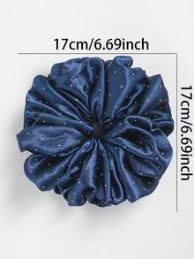 純色水鑽緞面大號髮圈，內附頭巾內襯，極簡百搭女性日常佩戴髮飾 - 彩色 - 查看 3