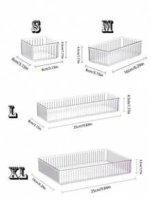 10pcs Transparent Cosmetic Drawer Storage Boxes, Clear Plastic Drawer Organizer, Cosmetic Display Rack, Sorting Storage Box, Suitable For Vanity, Desktop, Bathroom And Kitchen Storage Space - Transparent - View 5