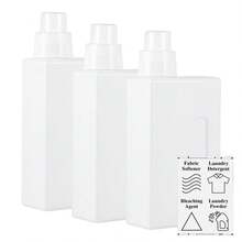 3pcs 1000ml Refillable Laundry Detergent Bottles, Portable Empty Liquid Sub Bottles For Home And Hotel Use - 3pcs - View 2
