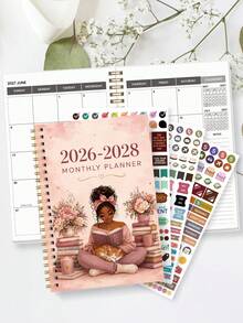 Trees 2026–2028 24個月月計畫表，1/2年週計畫與月曆，含每月概覽與備註，適合生產力提升、行程管理與目標設定，返校辦公桌配件 - 彩色 - 查看 5