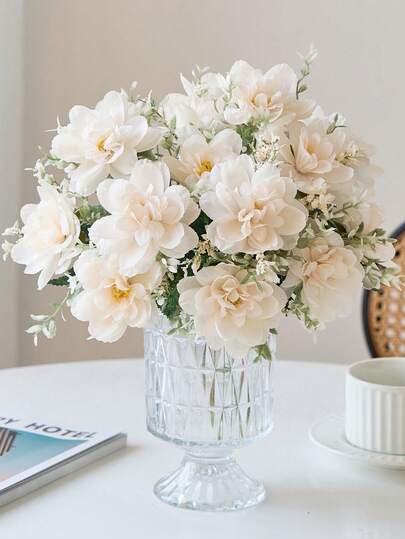 1/3 Ramo de Flores de Peonía Artificiales, Ramo de Peonía Falsa, Adecuado para Decoración del Hogar Estilo Granja, Centro de Mesa de Boda Bohemio, Flores Artificiales de Plástico a Granel para Decoración de Jarrones, Cumpleaños, Graduación, Decoración del Hogar, Decoración de Habitación de Regreso a la Escuela, Útiles Escolares