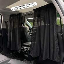 2pcs Car Sunshade Curtains, Anti-UV Heat Insulation, Front And Rear Row Divider Curtains, Blackout RV Window Curtains - A - View 2