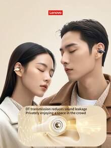 Lenovo Clip-On Earphones 2026 New Model, Open-Ear Wireless Earbuds BT5.4 Low Latency, Low Bass, Long Battery Life, Ergonomic Design, Comfortable For Long-Term Wear, Smart Noise Cancellation, Unisex, Suitable For Outdoor Sports - White - View 11
