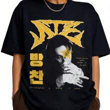 BANGCHANs World Tour Fan Meeting T-Shirt - Customize With Any Bang Chans Photo, Hans C08 - 黑色 - 查看 1