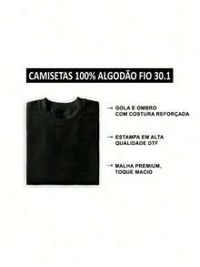 Camiseta 100% Algodão Frase Engraçada Só Vim Porque Não Posso Faltar Mais Unissex - Preto - Visão 4