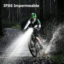 USB Rechargeable, Waterproof Front Bicycle Light - Black - View 4